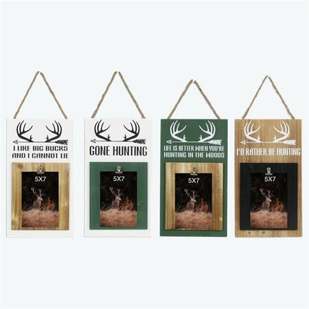 MADE4MATTRESS 5 x 7 in. Wood Board with 3D Hunting Photo Clip - 4 Assorted MA4266812